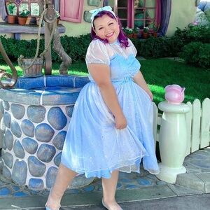 Unique Vintage Light Blue Tulle Star Dress size 1X/16